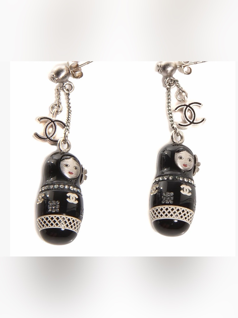 RARE !! Double C Paris-Moscow Matryoshka Russian Doll Earring 2009 Metiers D’Art